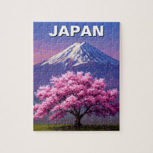 Japan Mount Fuji Fujisan Cherry Blommars Postcard Pussel