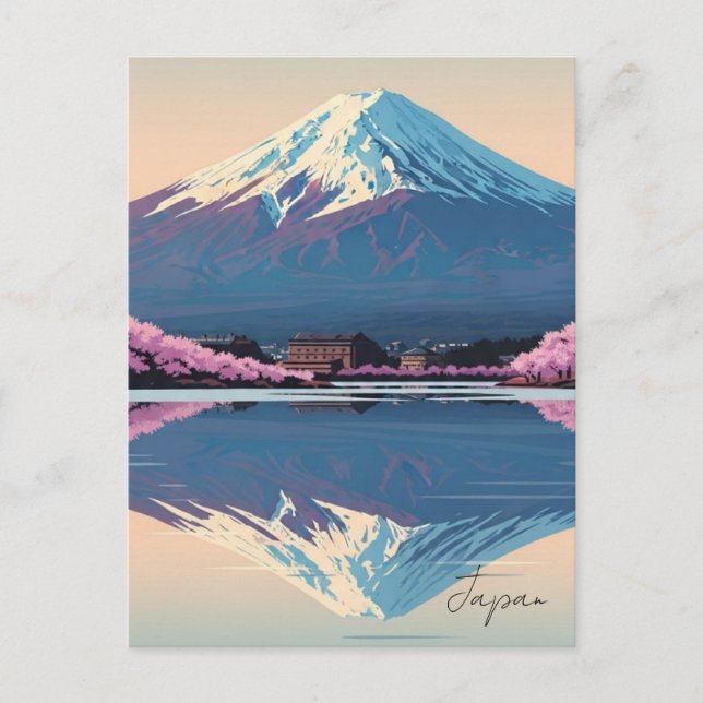 Japan Mount Fuji Fujisan Postcard Vykort (Framsida)