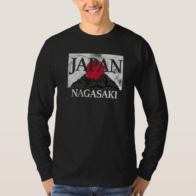 Japan Nagasaki Fuji san flag Premium T Shirt (Framsida)