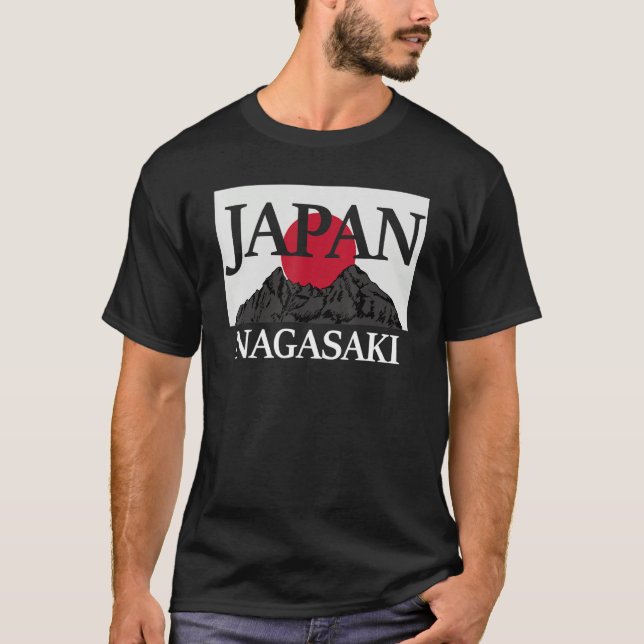 Japan Nagasaki Fuji san flag T Shirt (Framsida)