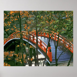 Japan, Nara prefektur, Nara. Royal Bridge lyser Poster