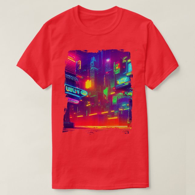 Japan Neon City Ljus T Shirt (Design framsida)