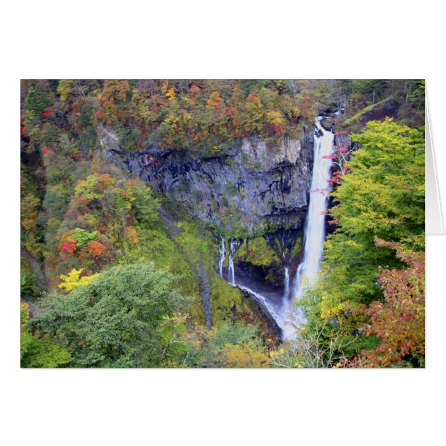 Japan, Nikko. Kegon vattenfall i Nikko, en UNESCO Hälsningskort (Framsidan Horizontal)