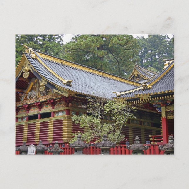Japan, Nikko. Toshogu Shrine och mausoleum i 2 Vykort (Framsida)