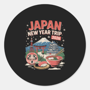 Japan Nyårstrip 2026 Vinter Fuji Tokyo Osaka T Runt Klistermärke