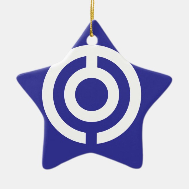 Japan-Okinawa flagga Julgransprydnad Keramik (Framsidan)