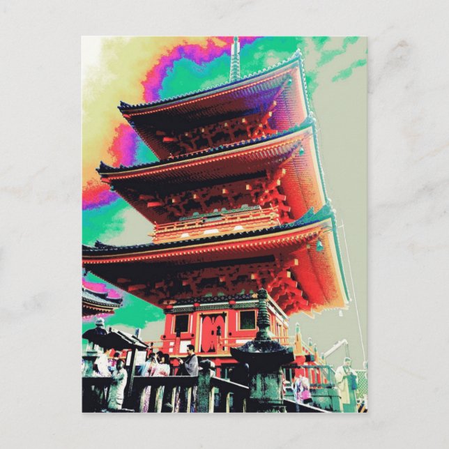 Japan Pagoda Psychedelic Series Vykort (Framsida)