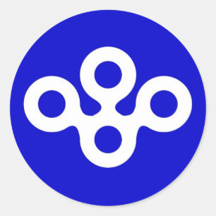 japan prefecture region flagga district osaka coun runt klistermärke