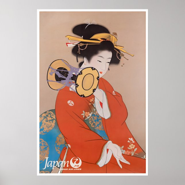 Japan Resa Affisch Japan Airlines Konsttryck (Framsidan)