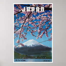 Japan Resa Poster Mt Fuji Tryck Japanska Körsbär