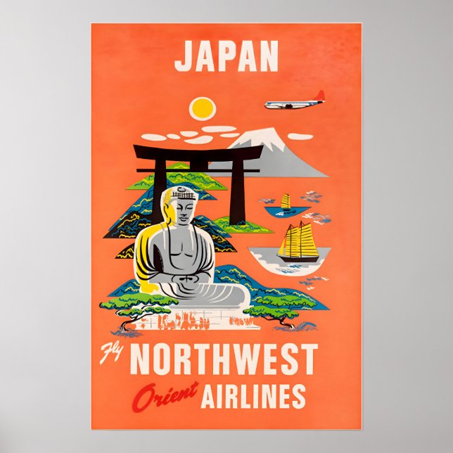Japan Resemålning Poster Japansk Konst Northwest O (Framsidan)