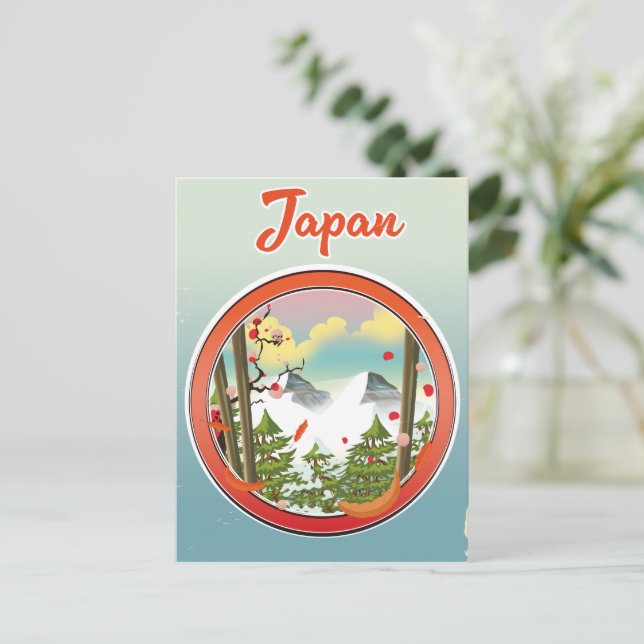 Japan reslogotyp inbjudan vykort (Stående Fram)