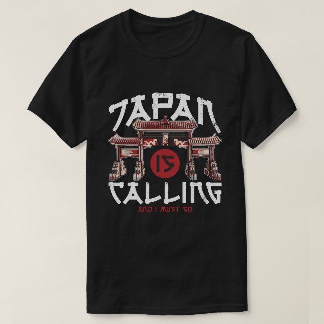 Japan ringer och jag måste gå, Vacation Funy T Shirt (Design framsida)