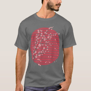 Japan Rosa Flower Blommigt Sakura Retro Cherry Blo T Shirt