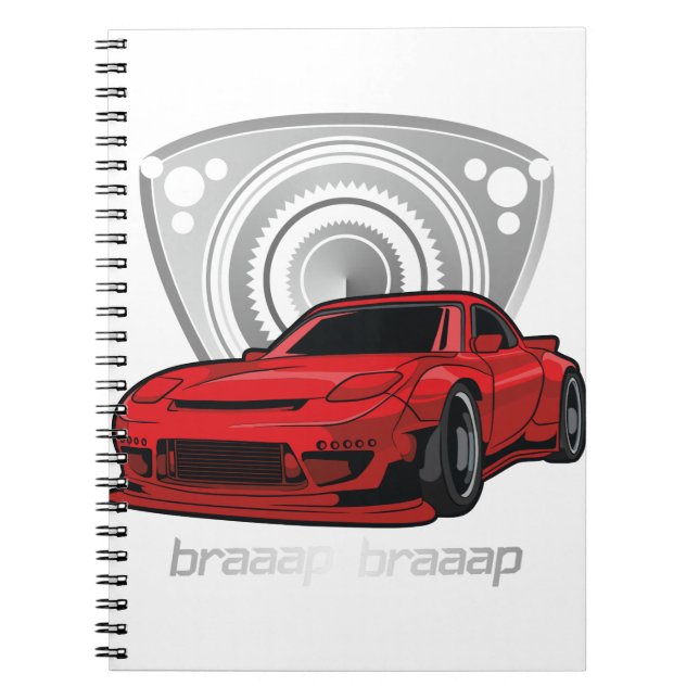 Japan Rotary Mazda RX7 BRAAP Anteckningsbok (Framsidan)