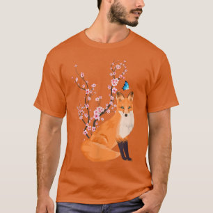 Japan Sakura Cherry Blommar Fo Kitsune Japanska T Shirt