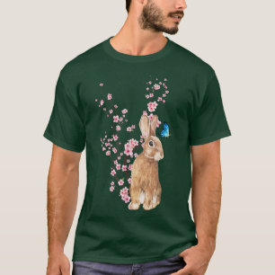 Japan Sakura Cherry Blommar Rabbit Japanska T Shirt