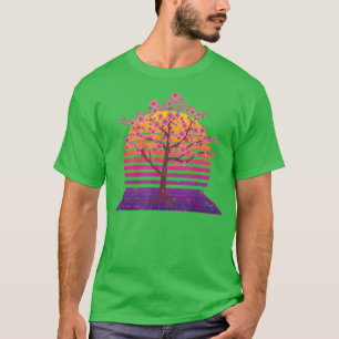 Japan Sakura Retro 80s Art Vaporwave Sunset Cherry T Shirt