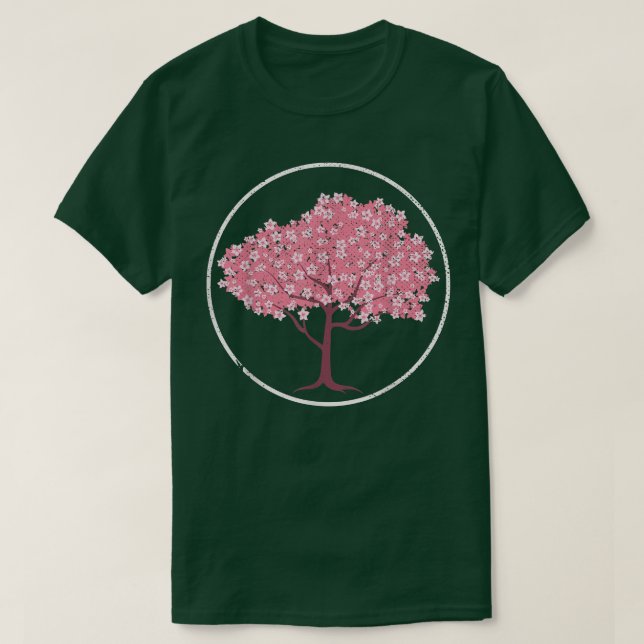 Japan Sakura Rosa Flower Blommar Söt Cherry Blo T Shirt (Design framsida)