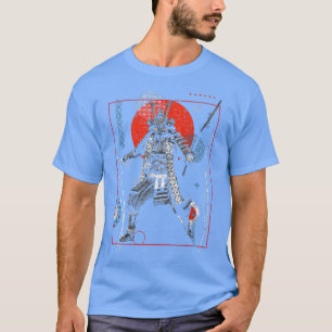 Japan Samurai Armor Katana Sword Red Circle Japane T Shirt