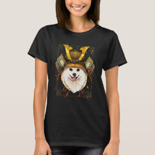 Japan Samurai Pommanian Hund Japanska Warrior Buss T Shirt