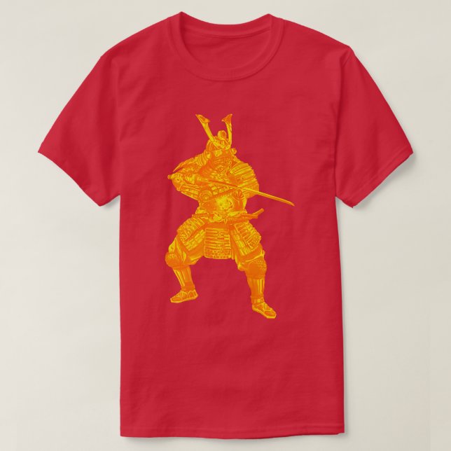 Japan Samurai Warrior with Golden Sword Armor Japa T Shirt (Design framsida)