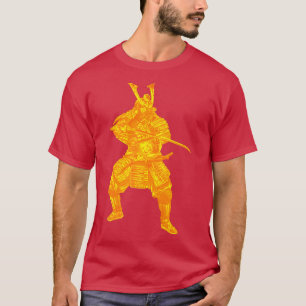 Japan Samurai Warrior with Golden Sword Armor Japa T Shirt