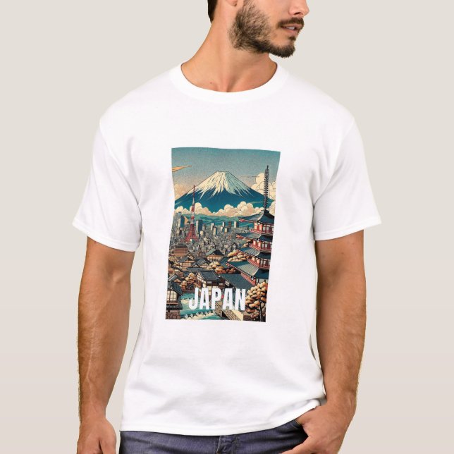 Japan Scenia T-Shirt - Iconic Japan Illustrations (Framsida)
