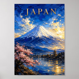 Japan: Scenic Spring Mount Fuji Art Souvenir Poster