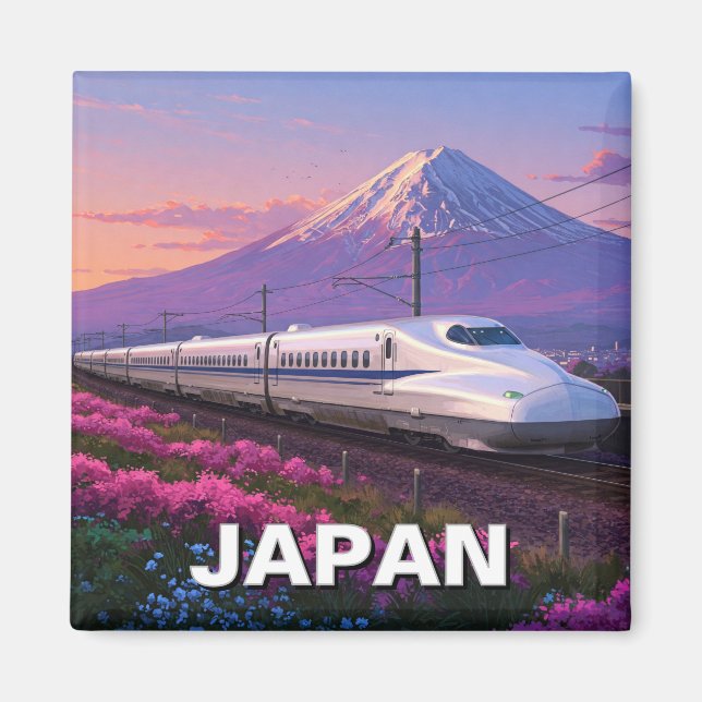Japan Shinkansen Mt Fuji Travel Magnet (Framsidan)