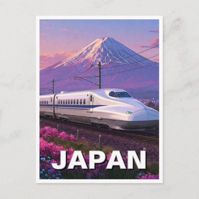Japan Shinkansen Mt Fuji Travel Vykort (Framsida)