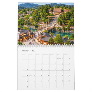 Japan Shinto Shrines & Torii Gates Diorama Calenda Kalender