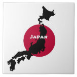 Japan Silhouette Kakelplatta<br><div class="desc">Japan,  silhuette från land.</div>