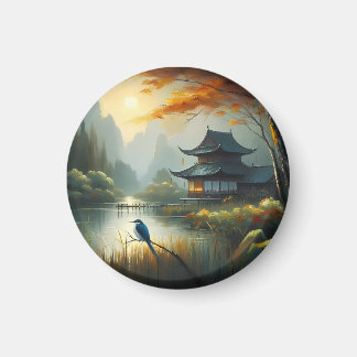 Japan Sjö Fågel 1 - Canvas Magnet