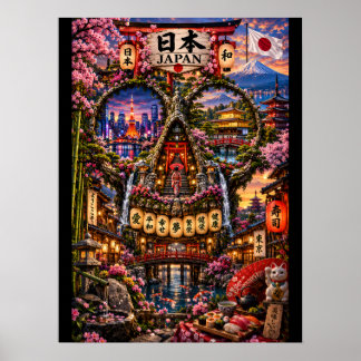 Japan Skalle Konsttryck | Sinnesstämning Poster