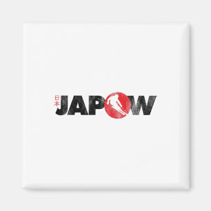 Japan Skidräkt Japow Pulverskidning Japansk Flagga Magnet