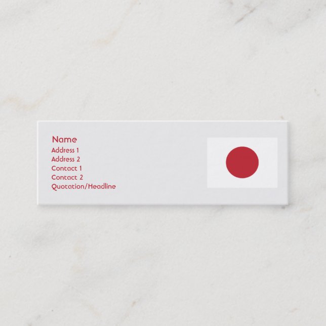 Japan - smala mini visitkort (Framsida)