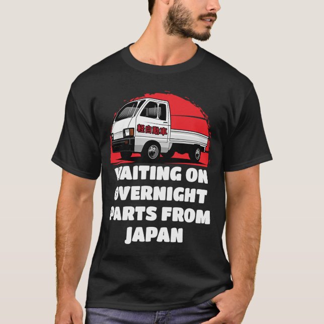 Japan som väntar på Mini Lastbil Kei-bilen 4 wd av T Shirt (Framsida)
