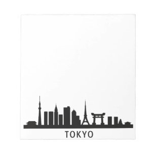 Japan Stadsscen Travel Tokyo Skyline Silhuett Anteckningsblock