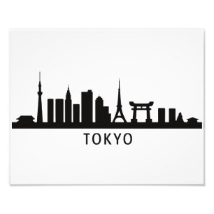 Japan Stadsscen Travel Tokyo Skyline Silhuett Fototryck