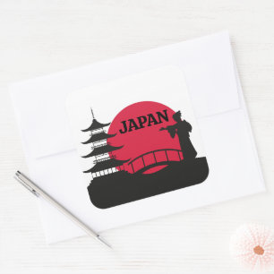 Japan Sticker Fyrkantigt Klistermärke