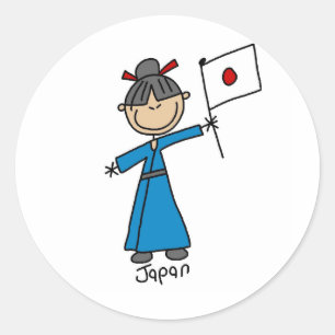 Japan Sticker Runt Klistermärke