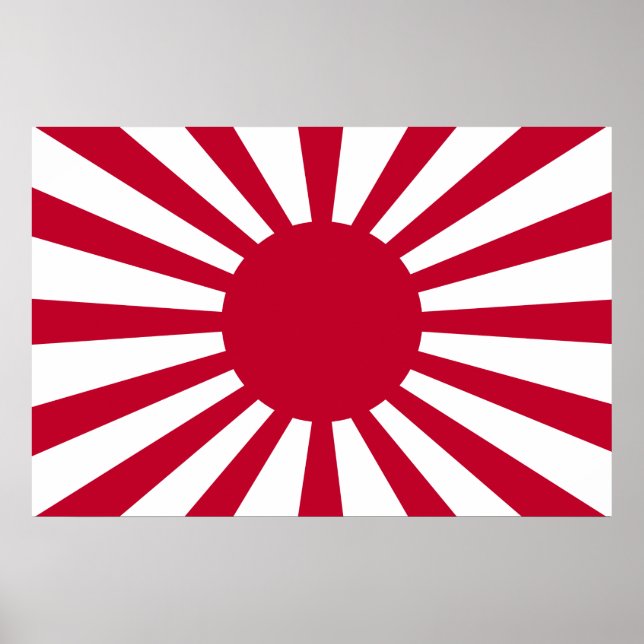 Japan Stigning Sol Flagga Poster (Framsidan)