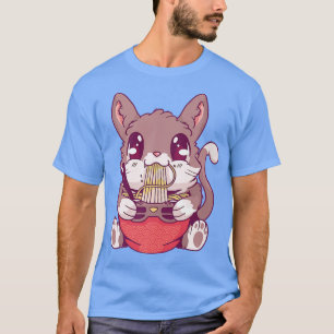 Japan Stil Anime Kawaii Ramen Cat 392 T Shirt