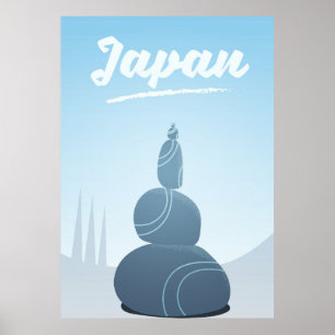 Japan Stones Stacks i landskapet. Poster
