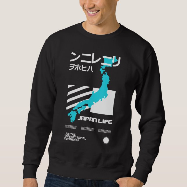 Japan Strattkläder Japansk stil Tokyo 30 Lång Ärmad Tröja (Framsida)