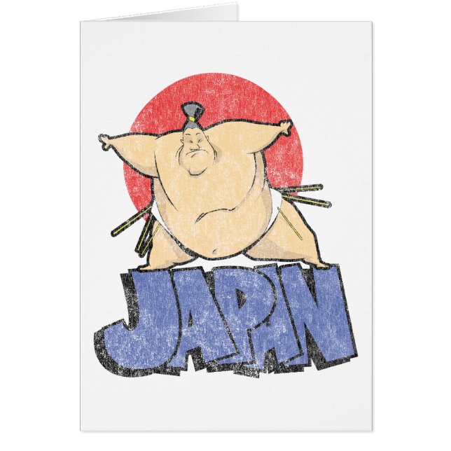 Japan Sumo Vintage Hälsningskort (Framsidan)