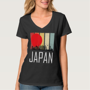 Japan Sunrise Retro Tokyo Skyline med Tokyo Torn T Shirt