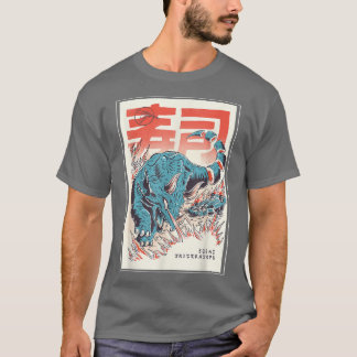 Japan Sushi Dinosaur Triceratops Japanska Food Ani T Shirt