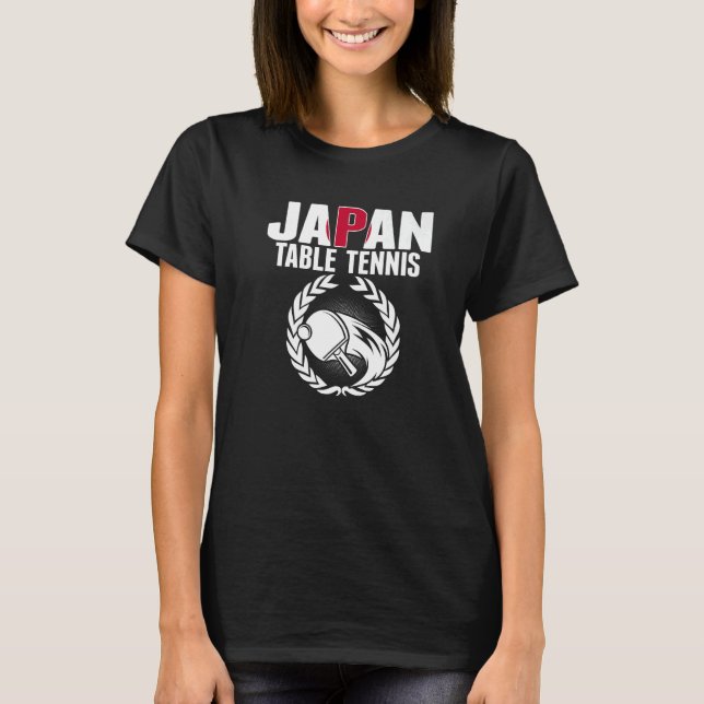 Japan Table Tennis  Japanese Ping Pong Team Suppor T Shirt (Framsida)